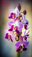Closeup beautiful orchid flower with pink color, wallpaper background.