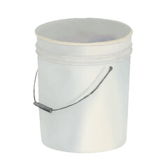bucket with style hand drawn digital painting illustration