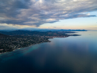 Sunset Drone Flight with Panoramas and wide angle shots from DJI Mavic 3