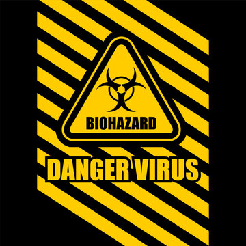 Danger Virus, sign and board vector
