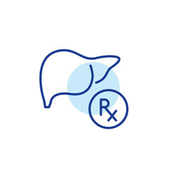 Prescription drug for liver treatment. Hepatology. Healthcare and pharmaceuticals. Pixel perfect, editable stroke icon