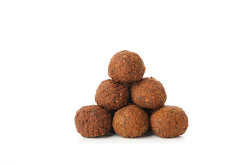 Vegetarian food - tasty falafel balls, isolated on white background