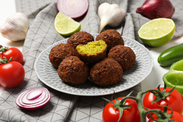 Vegetarian food concept - falafel, tasty falafel balls