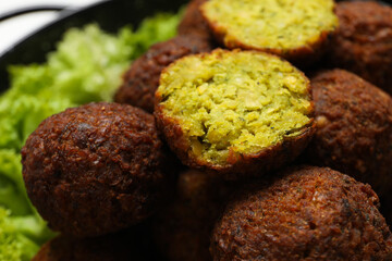 Vegetarian food concept - falafel, tasty falafel balls