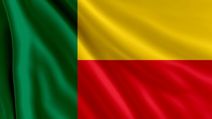 Benin flag, the close-up flag of Benin