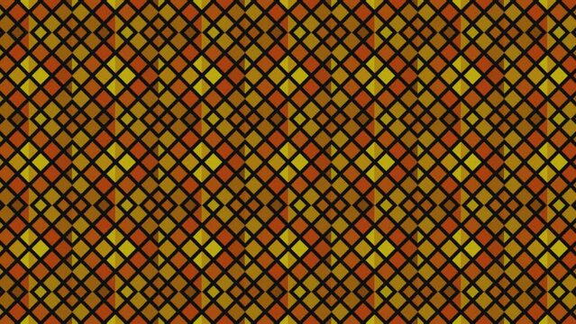Abstract orange mosaic tiles wall. Motion. Ornamental pattern with tiny rhombuses.