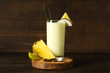 Fresh summer cocktail - Pina colada, fresh summer drink concept - obrazy, fototapety, plakaty