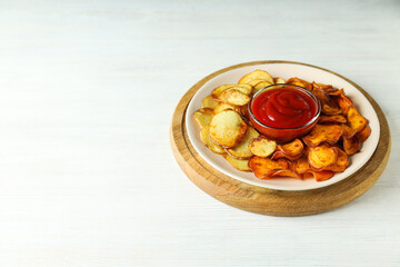 Concept of tasty food - sweet potato fries