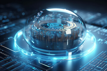 blue glowing background with modern technological sense