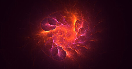 3D rendering abstract colorful fractal light background