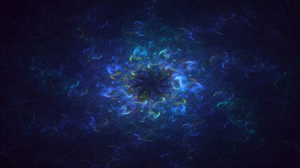 3D rendering abstract colorful fractal light background