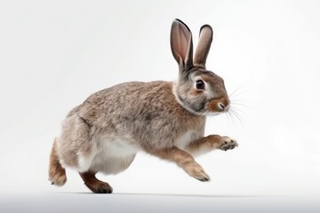 Fototapeta premium Cute Rabbit isolated on white background. Created Generative AI