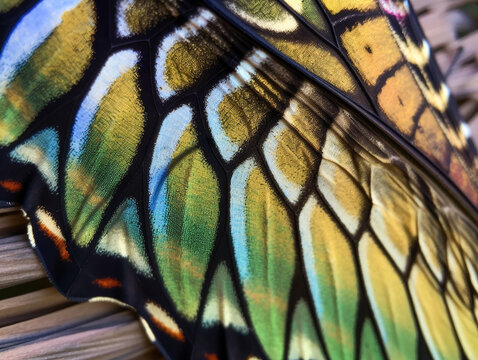 Macro Photo of a Butterfly Wing | Generative AI