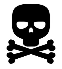 Dead head illustration, black on white background