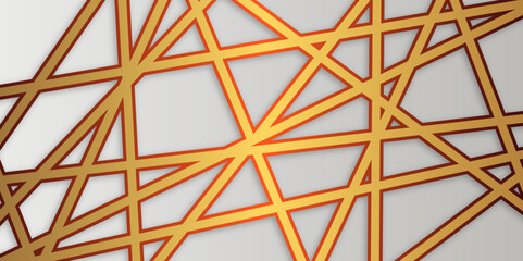 Abstract luxury premium shiny golden random chaotic square and triangle lines background. Vector, illustration