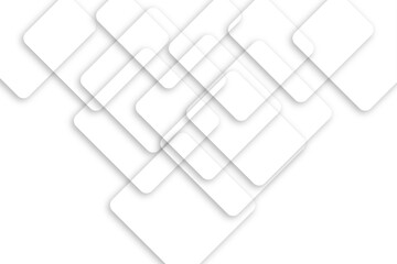 Abstract geometric smooth square shape with soft shadow background. White geometric square lines vector backgrounds.