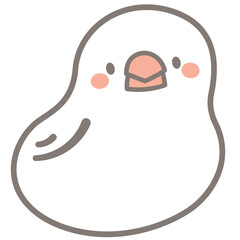 シンプルでかわいい白文鳥のイラスト素材