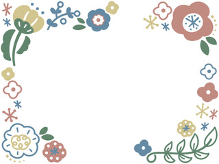 北欧風　かわいいお花のフレーム
