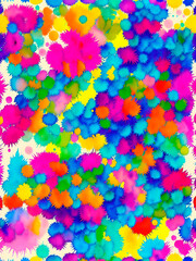 Obraz premium Seamless hand painted watercolour Multicolour paisley pattern, generative AI