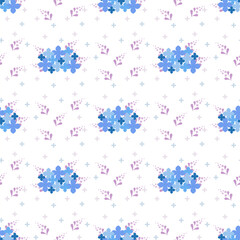 A beautiful bunch of lovely blue flower on background with bouquet of leaves, it is a seamless pattern that looks attractive and valuable.