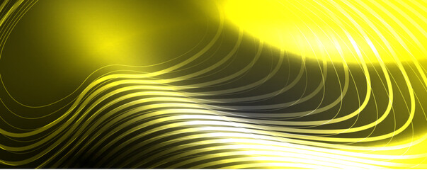 Techno neon wave lines, dynamic electric motion, speed concept. Templates for wallpaper, banner, background, landing page, wall art, invitation, prints