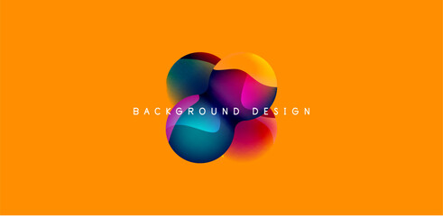 Bright abstract background glossy shiny circle and sphere composition. Minimalist geometric vector Illustration For Wallpaper, Banner, Background, Card