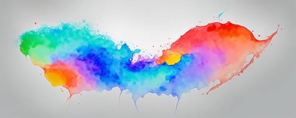 a multicolored paint splattered on a gray background