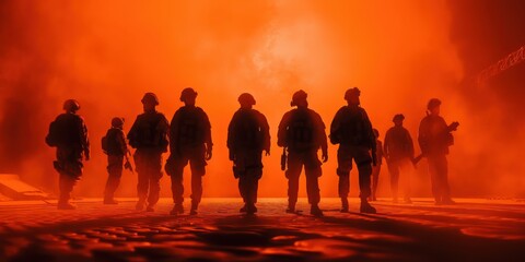 Anti terrorism day orange background, Stop the war with counter terrorism team. Generative Ai