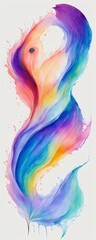 a watercolor painting of a rainbow swirl on a white background
