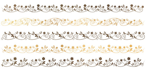 vector illustration lacy border set of decorative elements for screen printing, paper craft printable designs, wedding invitation covers, stationery design, Presentation graphics decks, print material
