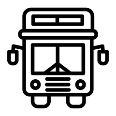 double decker bus line icon