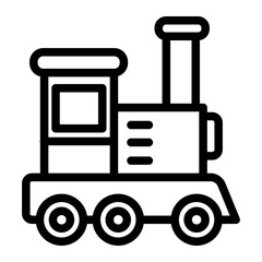 Train engine line icon