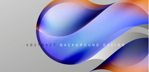 Abstract elegant flowing shapes background, fluid gradient colors. Template for covers, templates, flyers, placards, brochures, banners