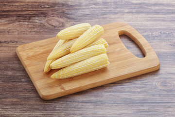 Raw natural organic baby corn