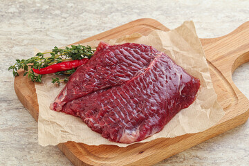 Raw beef machete steak for grill