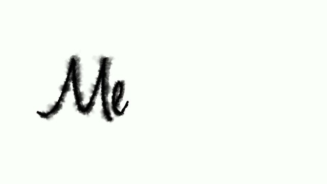 Script font graphic with ink bleeding into paper, on green screen and on a white background, writing the text "memories"