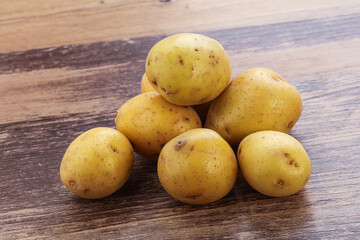 Raw small organic baby potato