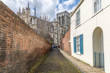 Fototapeta na wymiar York, UK; April 16, 2023 - A view of York Cathedral, York, UK
