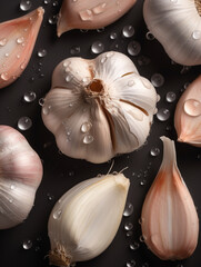 close up of whole garlic
