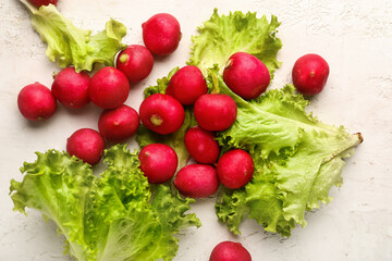 Fresh radish on light background
