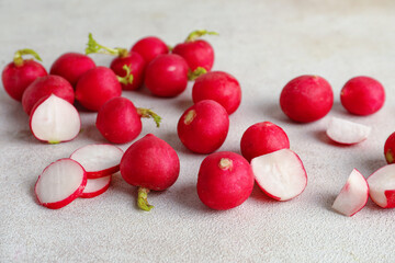 Fresh radish on light background