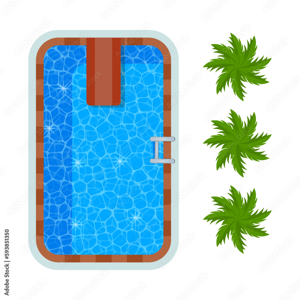 Canvas Prints swimming pool top view