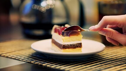 Delicious biscuit pastry dessert in cafe