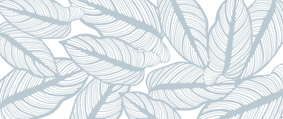 Vector abstract botanical background with blue leaves. Background for text, photos, covers, wallpapers, presentations and cards