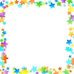 Rainbow Festive Confetti. Carnival Star Falling.