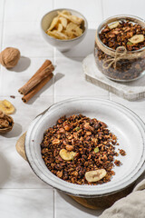 granola baked with nuts and honey