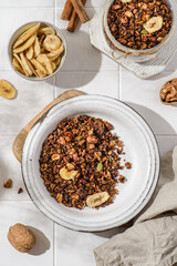granola baked with nuts and honey