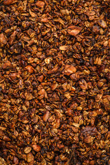 granola baked with nuts and honey