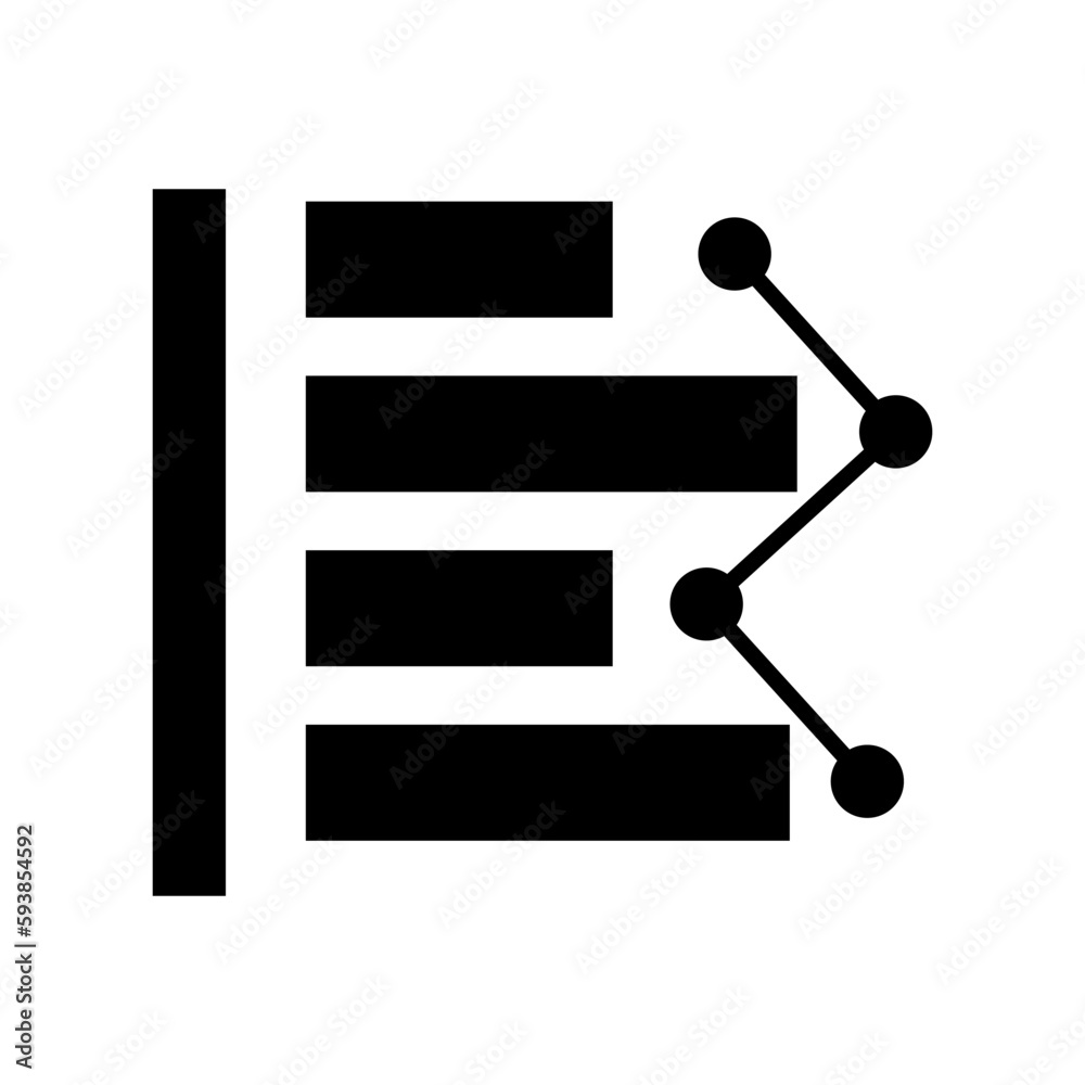 Aufkleber bar graph and line chart silhouette icon. statistics. vector.