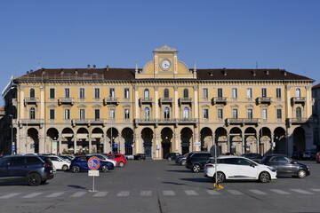 Clock Palace in Garibaldi square, Alessandria, Piedmont, Italy

